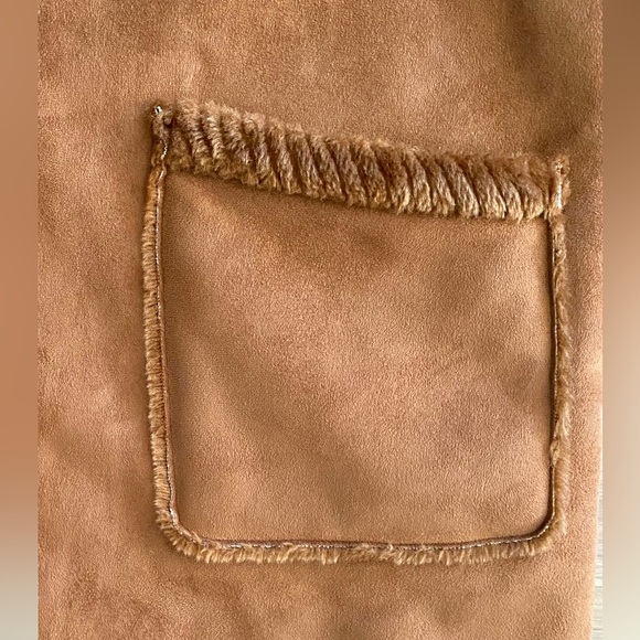 St Johns Bay Hooded Faux Suede Faux Fur Lining Brown Coat Jacket Women's Size 1X - Picture 8 of 8